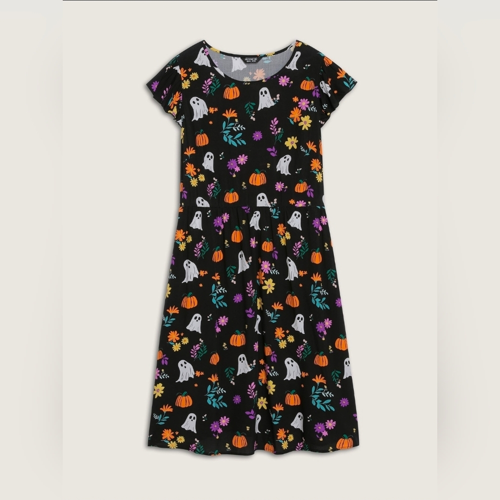 GUC BLOOMCHIC 3X (22-24) Ghost Party Midi Dress With Pockets! 100% Rayon - Picture 2 of 5